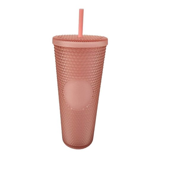 Starbucks Valentines 2022 Tumbler Cold Cup Studded Pink Soft Touch Venti 24 Oz - Picture 1 of 6